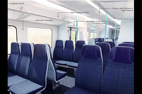 Impression of refurbished South Western Railway Class 450 standard class.